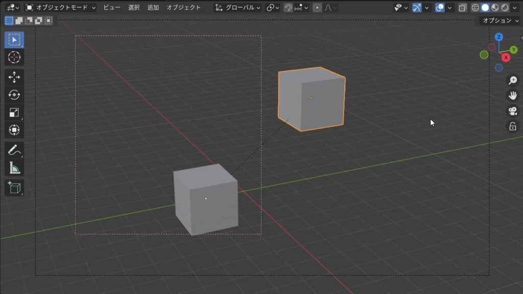 Blenderのオーバーレイ設定がONの画面